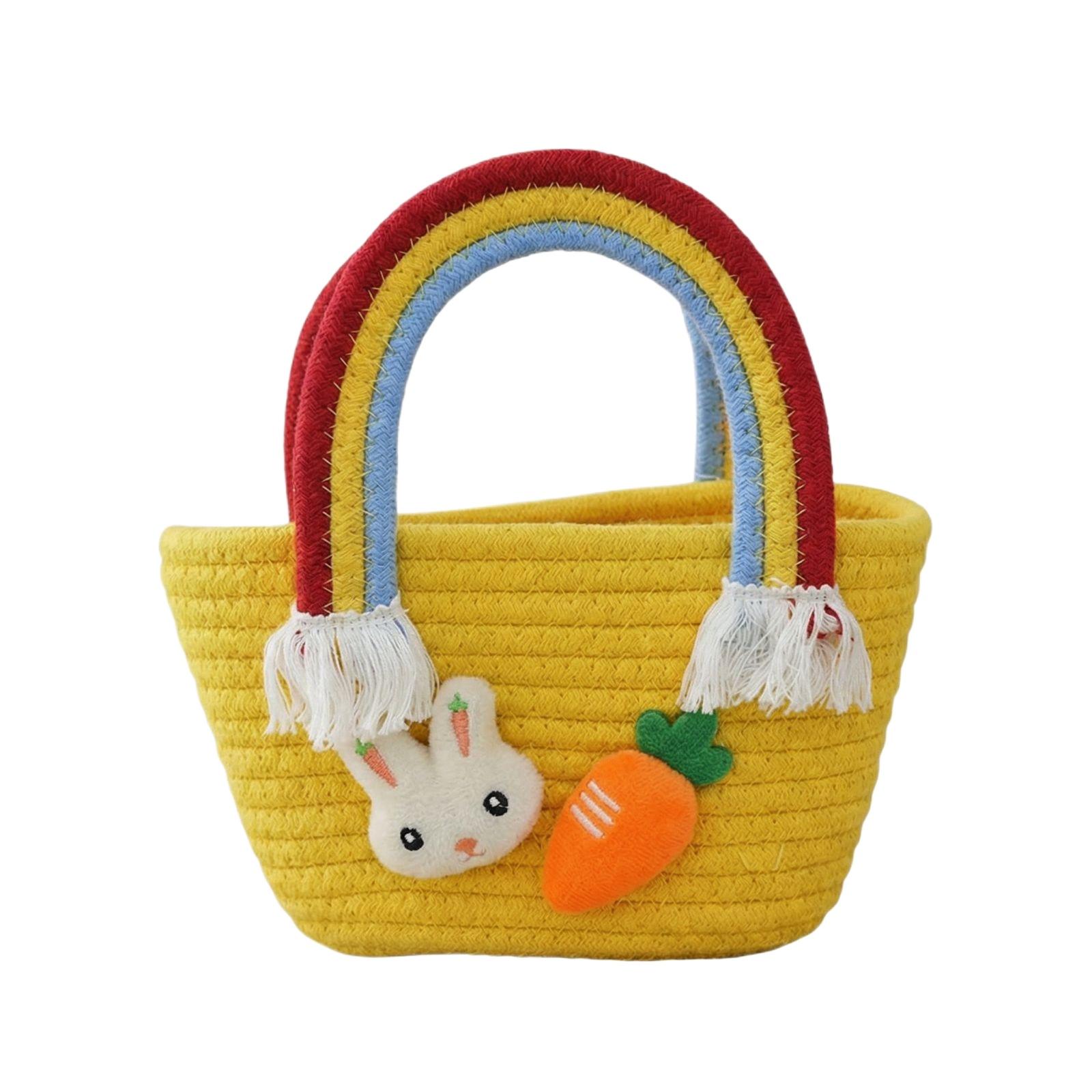 

Easter Storage Basket - Cotton Rope Decorative Pickup Basket For Tabletop, Vanity, Or Living Room Organization One Size