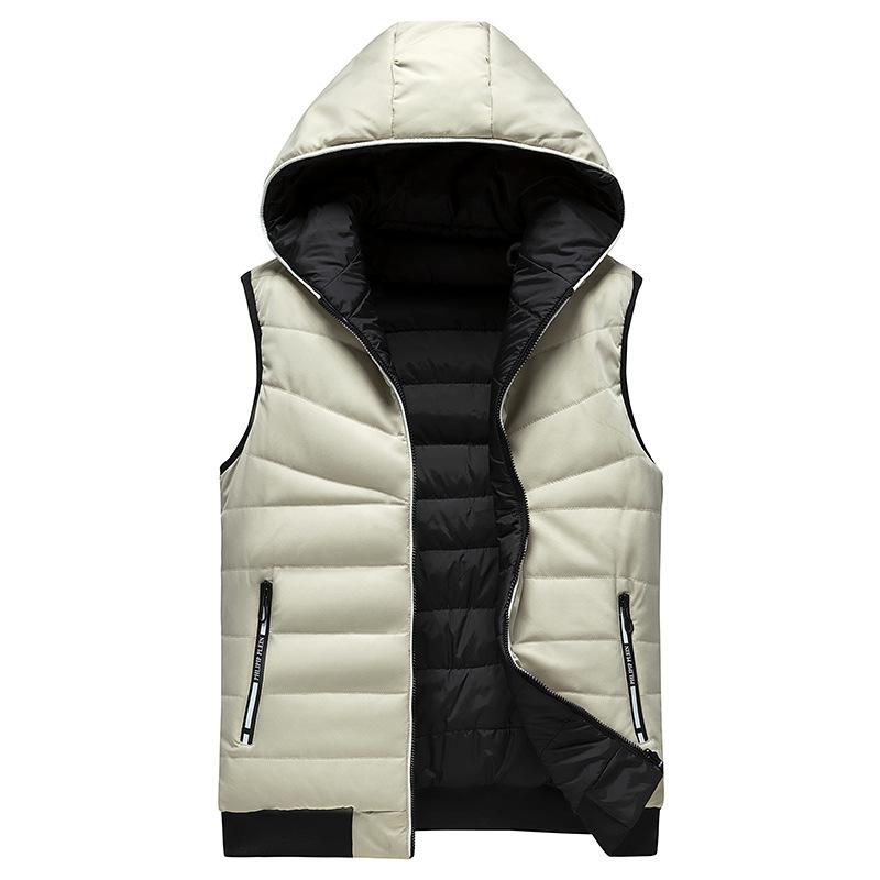 Men 'S Winter Vest Plus Size Hooded Warm Cotton Vest