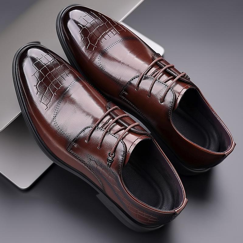 

Men s shoes 2025 summer new daily work casual leather shoes men s soft sole soft surface business dress leather shoes 44 коричневый