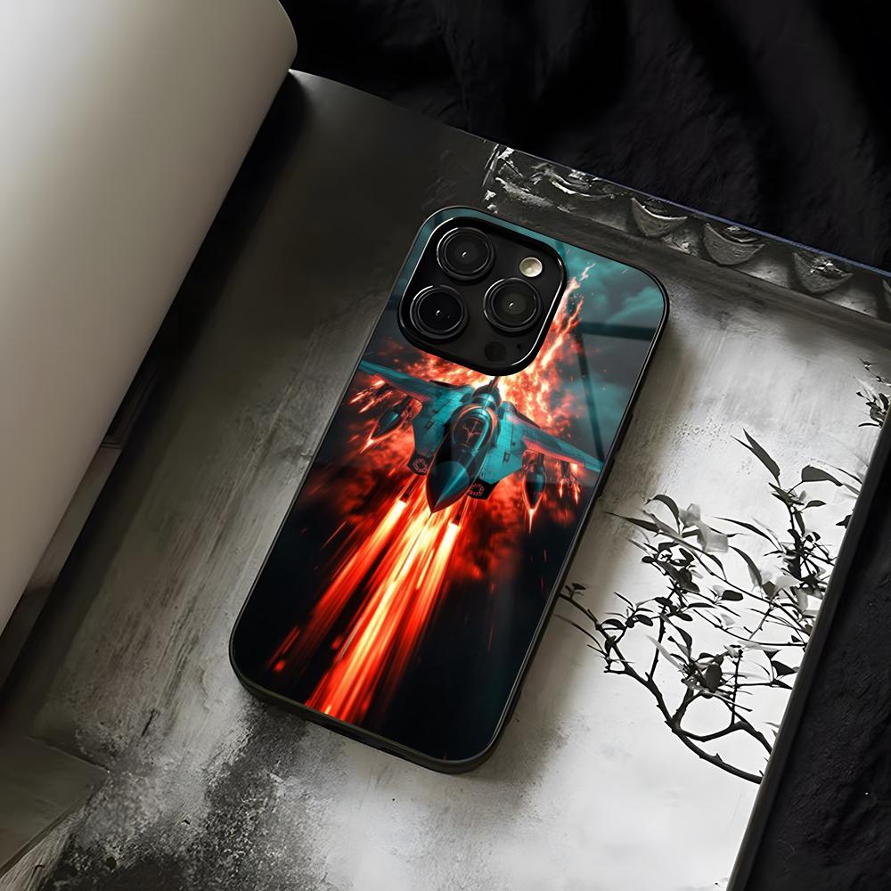 Fighter Plane Poster F-22 Raptor Phone Case For IPhone 14 13 17 12 16 15 11 Pro XS Max Plus Mini X XR Tempered Glass SE2020 Cove