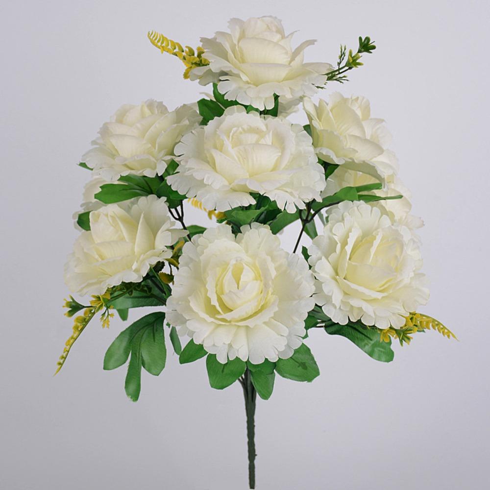 

11 Heads Real Happy Flower 5 Colors Photography Photo Gift Natural Simulated Rose Mini Large Hibiscus Rose Flowers белый