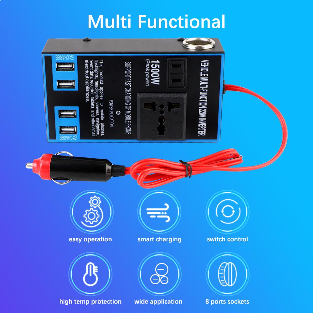 Truck Inverter DC 12V 24V To AC 110V/220V AC Converter Power Adapter USB Chargers 3.0 Cigar Lighter Plug Car Inverter Socket