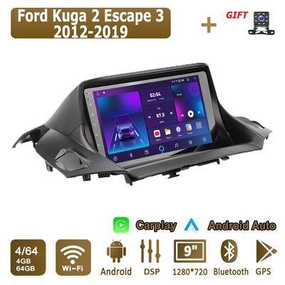 Android Carplay Autoradio Voor Ford Kuga 2 Escape 3 2012-2019 Multimedia Speler Hoofdunit Stereo GPS Navigatie BT WIFI 4+64GB
