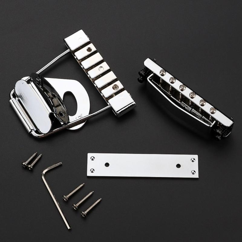 Short Guitar Tailpiece with Bridge Cover And Base Plate 6 String Electric Guitar Trapeze Tailpiece Bridge Easy Install