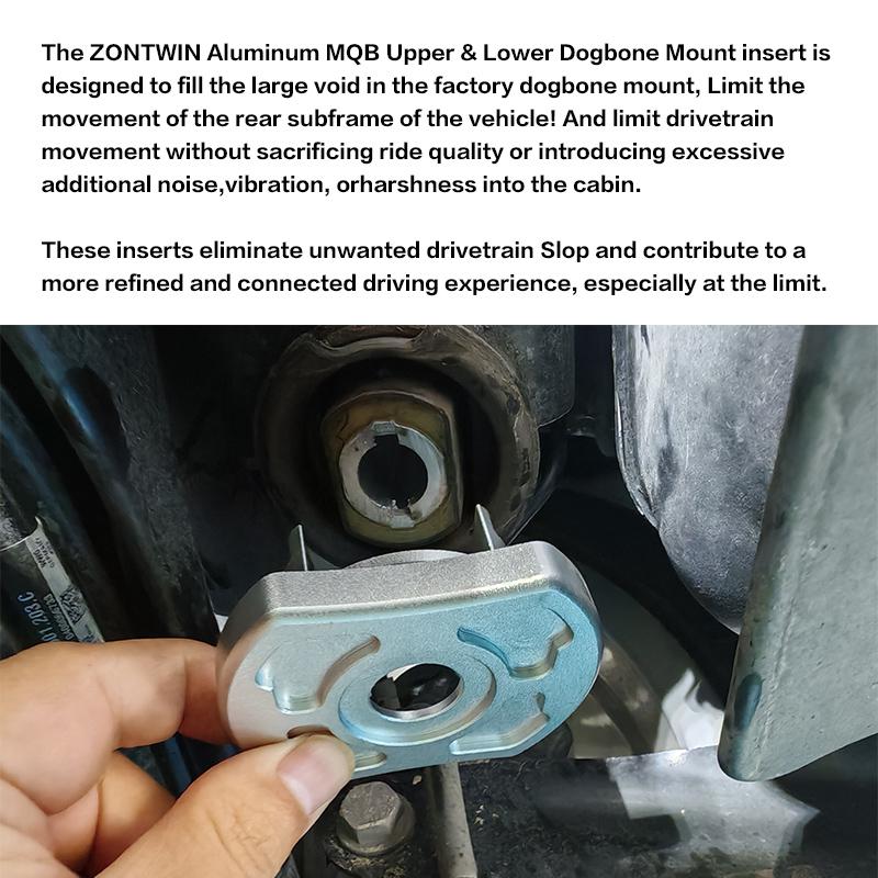 4Pieces/set Subframe Rear Axle Rigid Collar For Upper & Lower Dogbone Mount insert VM MQB/PQ35/PQ46 Forged Aluminum alloy