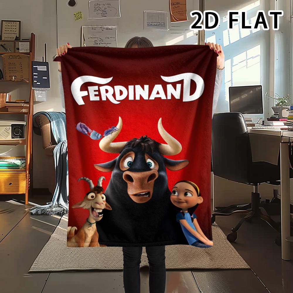 1 Stück Ferdinand-Print Flanelldecke, Hohe Qualität, Bequem für alle Jahreszeiten, Heimdekoration, Wärme und Komfort, Perfekt für Weihnachtsgeschenke