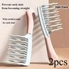 2pcs Dual Wide-Tooth Hair Combs, Ideal for Long Curls & Voluminous Styles - Stylish Black & Light Blue Combs, Perfect for Curly Hair Management
