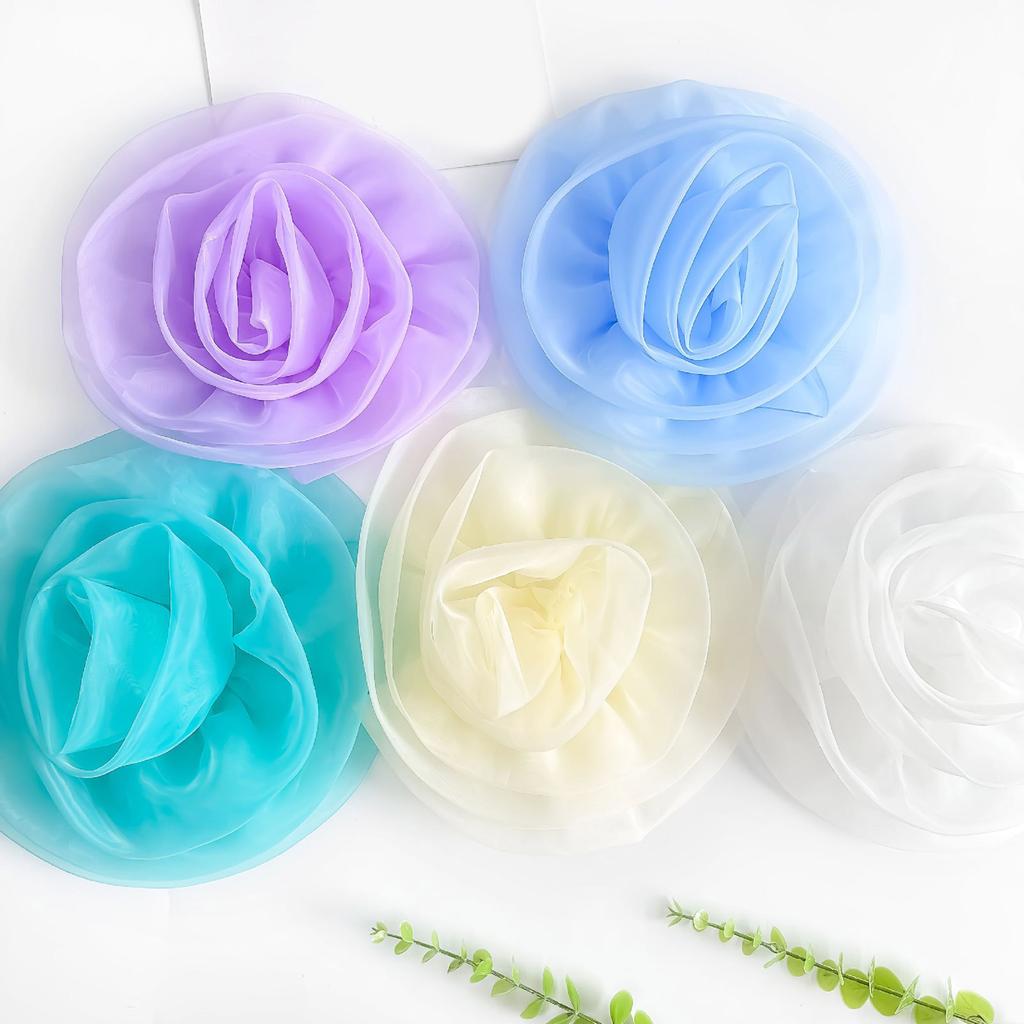 Oversized 3D Flower Brooch Handmade Flower Accessory for Clothing and Home Decors with Realistic Polyester Texture