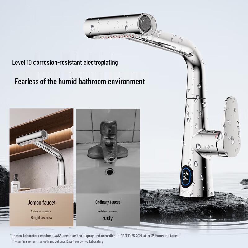 JOMOO Waterfall Pull-Out Basin Faucet with Digital Temperature Display