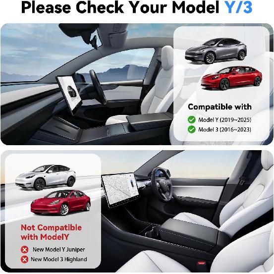 2025 Upgrade Under Screen Storage For Tesla -2025 Model Y - Model 3,Open And Close Center Console Organizer Tray With Anti-Slip Silicone Pad For