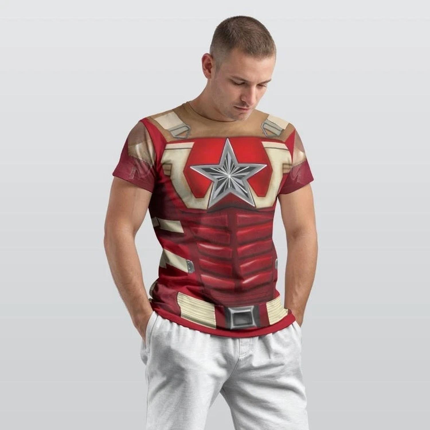 Red Guardian Cosplay Costume Thunderbolts Halloween Tshirt 3D1 S