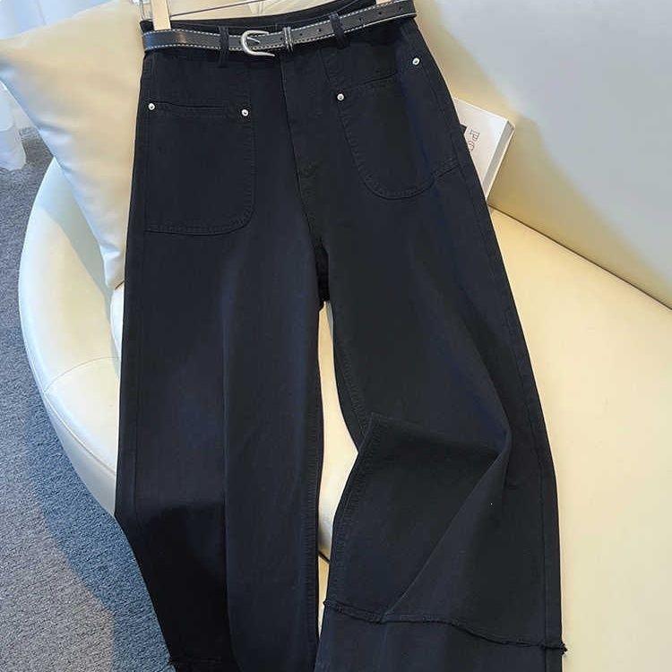 Women's White High-Waisted Wide-Leg Stretch Jeans with Rolled Hem - 2026 Spring Collection