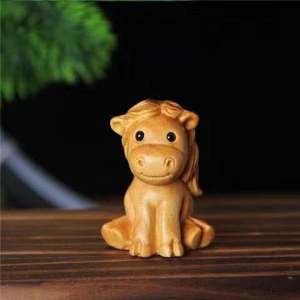 Mini Wood Carving Wood Carving Twelve Zodiac Wooden Zodiac Wood Little Animal Model  New Year Gift