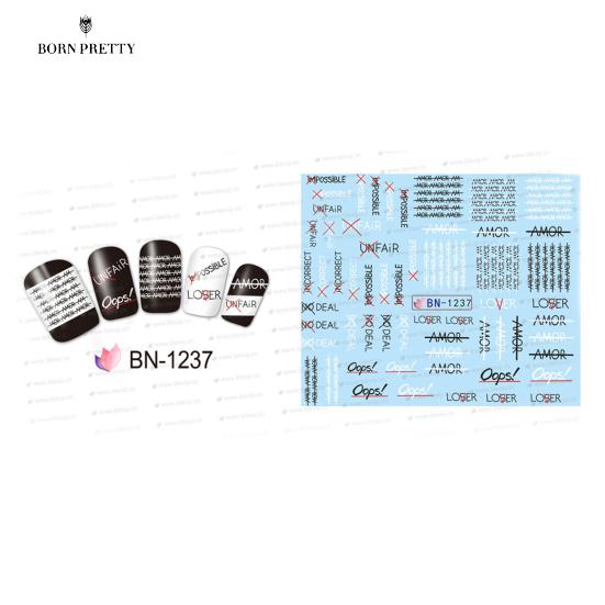 

Симпатичные красивые украшения для ногтей Искусство Перенос воды Прекрасная наклейка для ногтей Водный перенос Классика