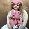 50cm Full Silicones Reborn Baby Doll - Pink Knitted Romper & Hat - Lifelike Newborn Girl Bath Doll