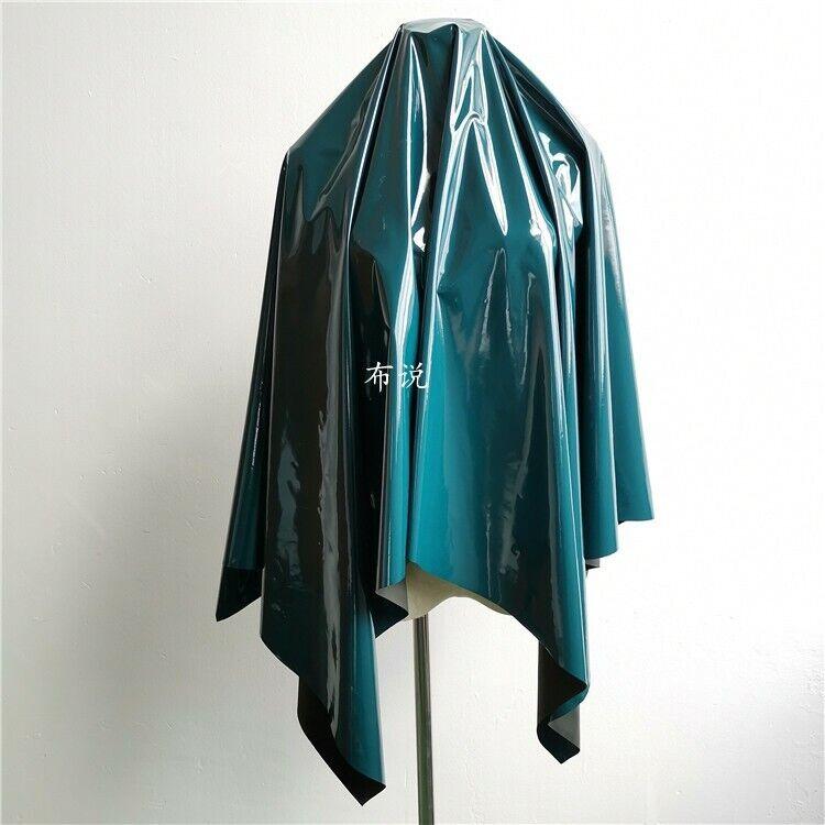 Блестящая Глянцевая Виниловая Кожа Ткань ПУ Мягкая Эластичная Вязаная Зеркальная Материя для Сумки Платья Костюма Обивки На Метр 0.5x1.45m