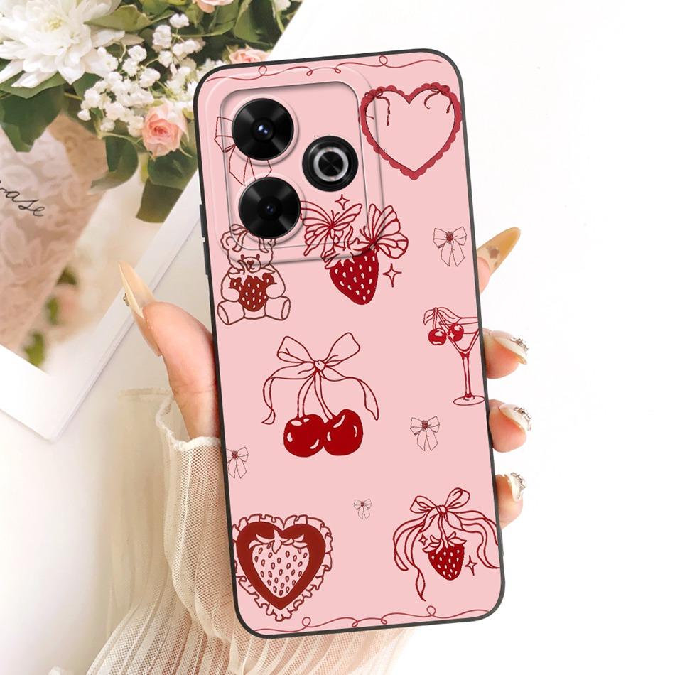 For Xiaomi Redmi 13X Cute Cat Flower Cartoon Phone Case For Redmi 13X Shockproof Soft Silicone Covers Bumpers