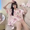 Japanese-style Unprinted Style Summer Fresh Cotton Pajamas Women's Short Sleeves 1011 New Loose Outer Loungewear Suit