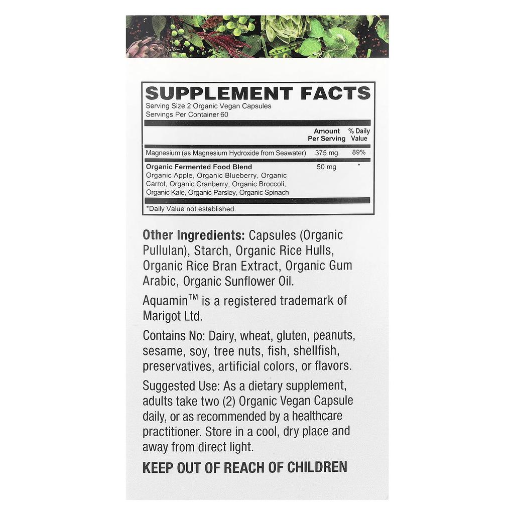 Seawater Magnesium, Organic Veggie Capsules 120