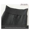 Women's High-Waisted Gray Velvet Leggings: Slimming, Warm, Vertical Stripes for Autumn/Winter.