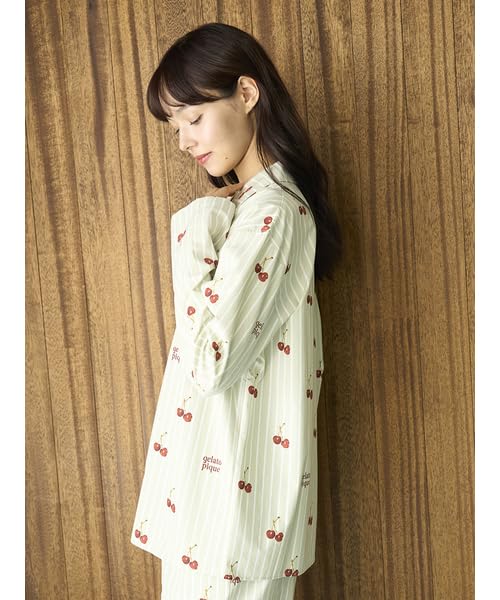 Cherry Print Shirt PUFT255211GRN [UNISEX] (M-L)