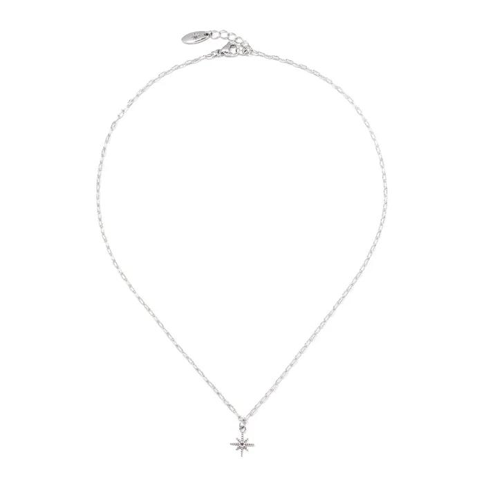 Sparkle Star Surgical Chain Necklace (PLT-NL-087_SV)