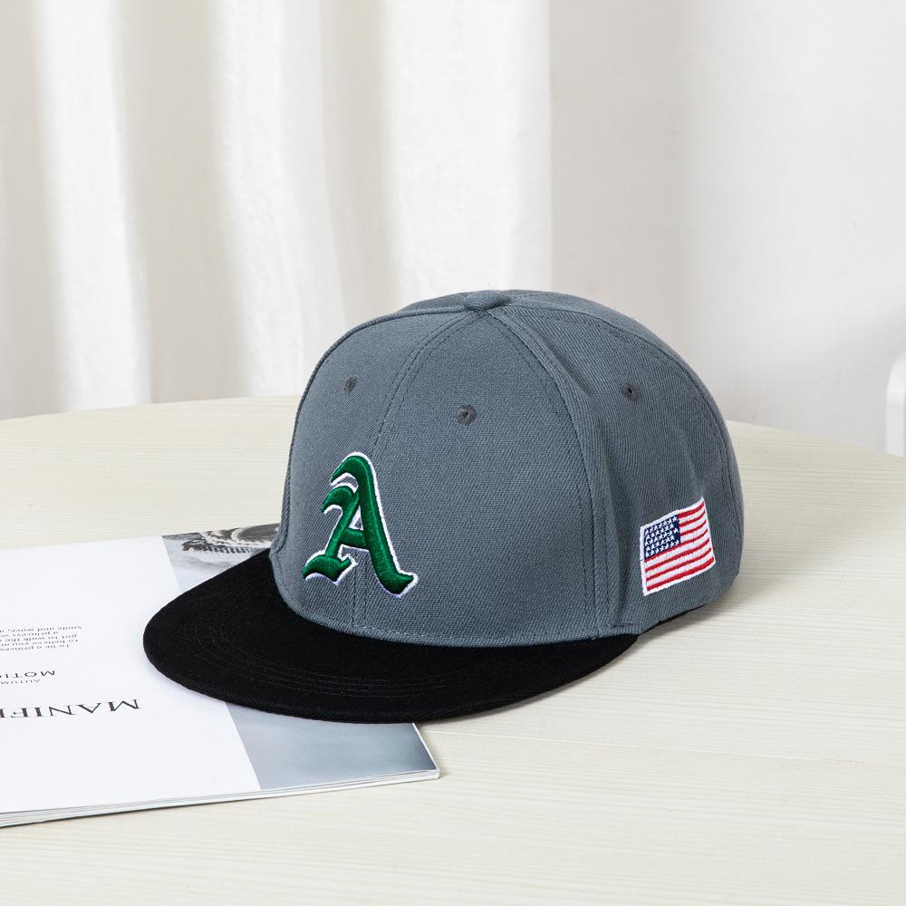Hip-hop Flat-brimmed Baseball Cap A Letter Three-dimensional Embroidery Outdoor Shading and Sun Protection Young Men's and Women's Hip-hop Trendy Hat