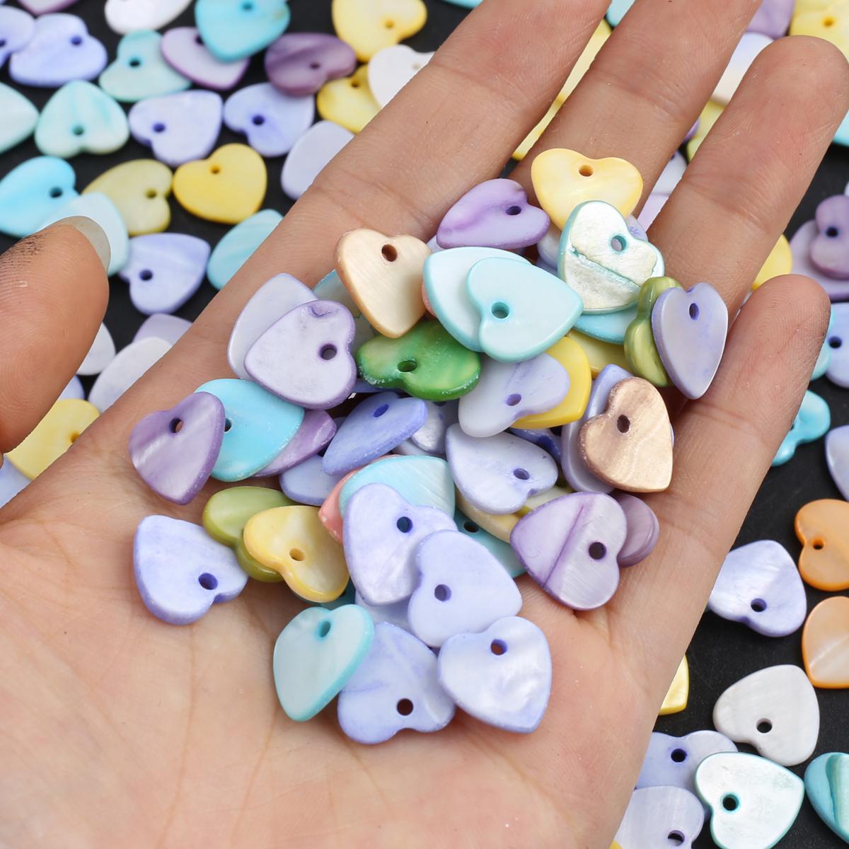 

50 шт./упак. бусины из натуральных ракушек с отверстием, красочные ракушки, свободные бусины для изготовления ювелирных изделий, ожерелье, браслет, аксессуары 50Pcs/12x12mm