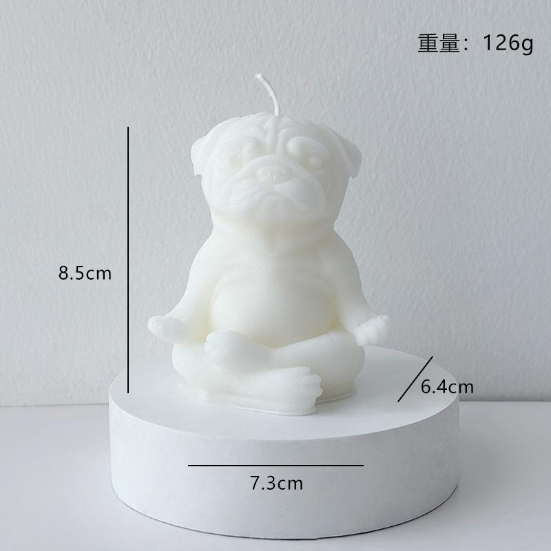 1Pc Handmade Soy Wax Meditating Puppy Candle - Aromatherapy Home Decor Photo Prop Wedding Party Favor Gift
