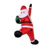 Giant Inflatable Santa Claus with LED Light Carrying Gift Sack Polyester Decoration for Outdoor Holiday Garden Party