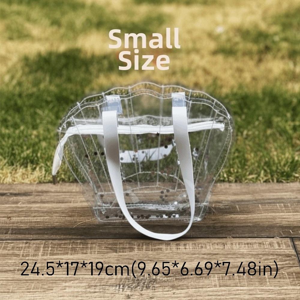 Portable Tote Storage Bag Shell Shaped Waterproof Satchel Storage Bags Transparent Shoulder Bag for Vacation Beach Swimming