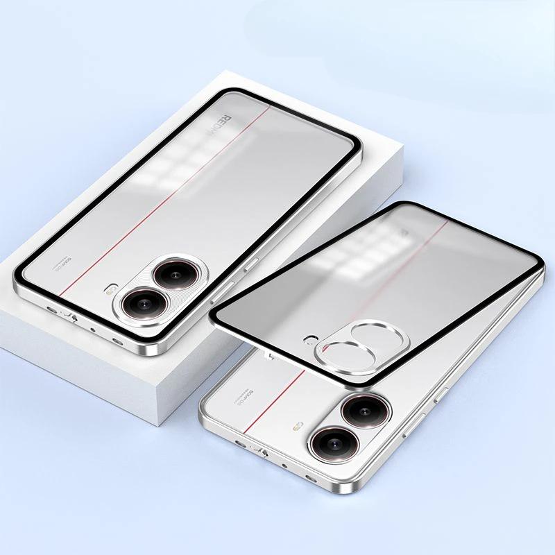 

Ударопрочный чехол для телефона POCO X7 Pro, алюминиевый сплав, металлический каркас, матовый акриловый жесткий бампер, чехол для POCO X7 X7Pro Shell For POCO X7 серебряный