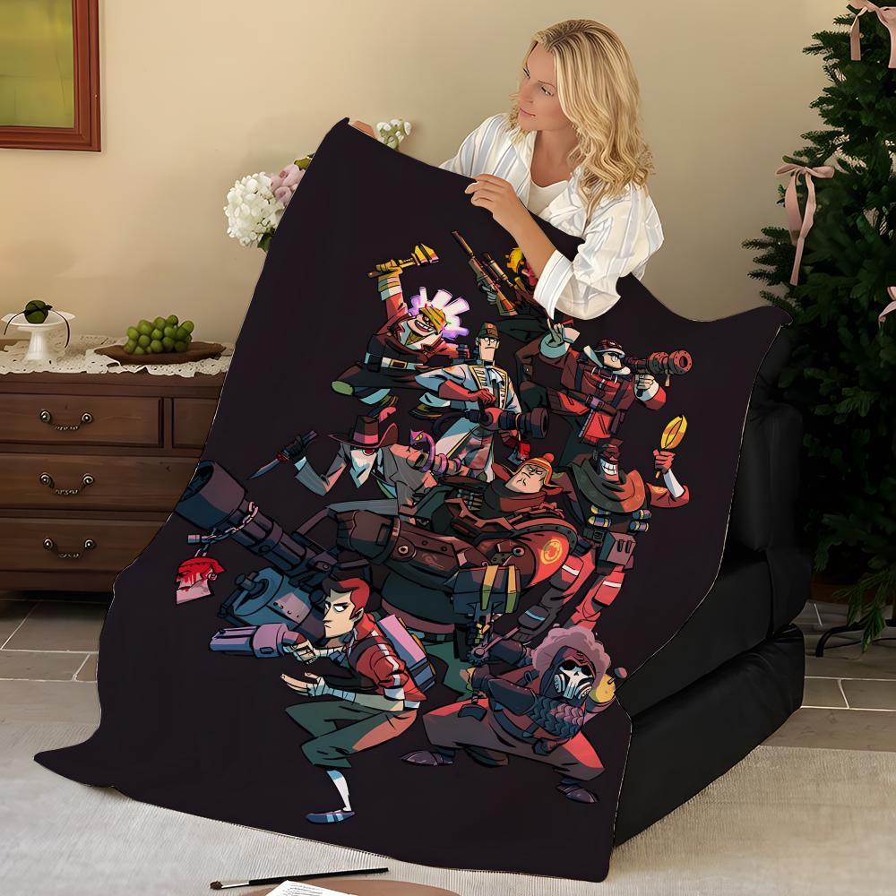 Game T-Team F-Fortress Throw Flannel Blanket, Soft Warm, Durable & Washable cute Cool