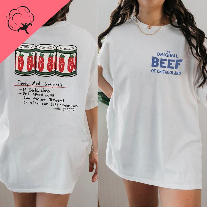 

The Bear TV Series Tshirt The Original Beef of Chicagoland Tee Family Meal Spaghetti Comfort Color Cotton Jeremy Allen Fan Shirt S