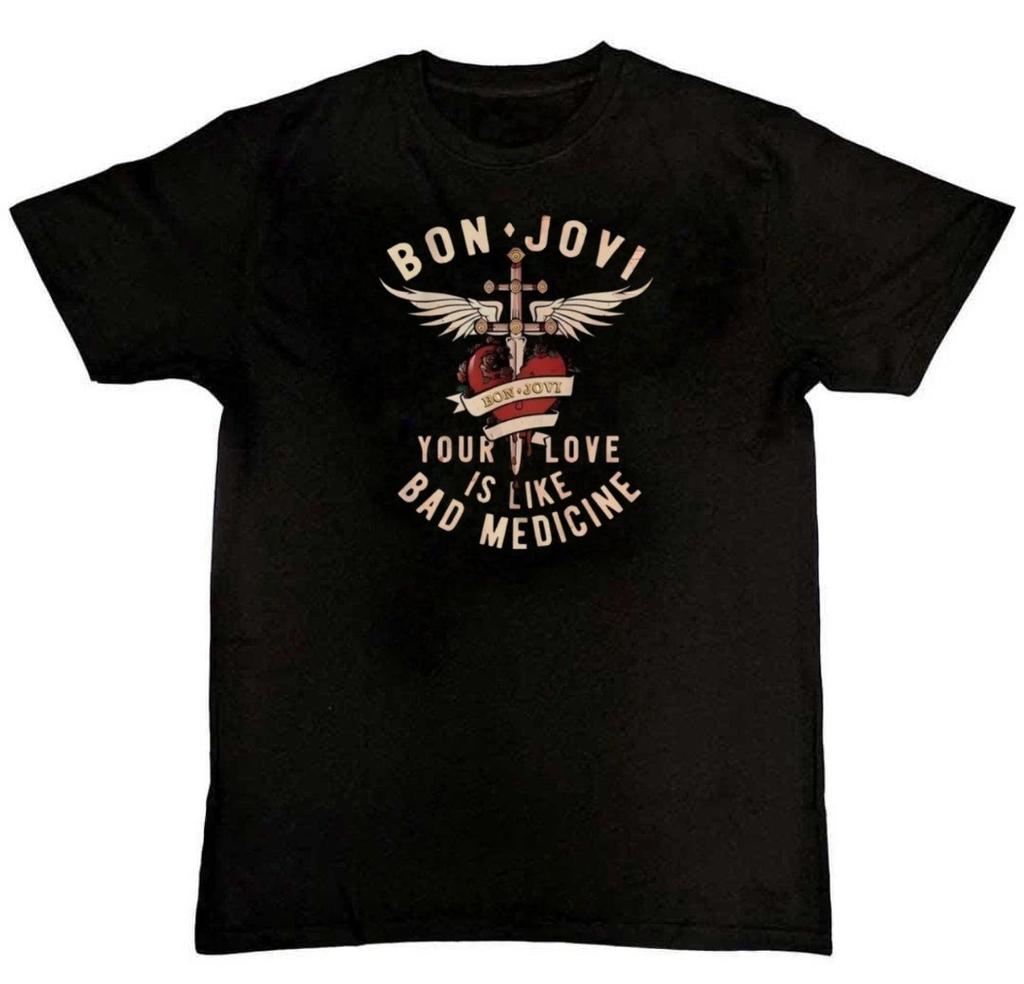 Bon Jovi Your Love is Like a Bad Medicine" Rock B T-Shirt
