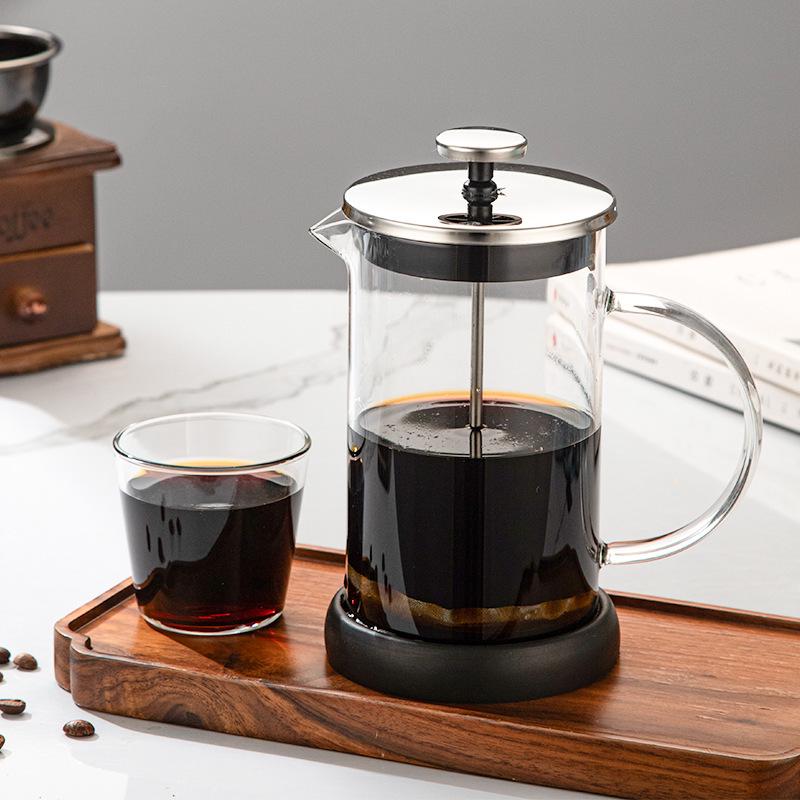 High Borosilicate Glass French Press & Pour-over Coffee and Tea Maker Stainless Steel Lid 600ml прозрачный