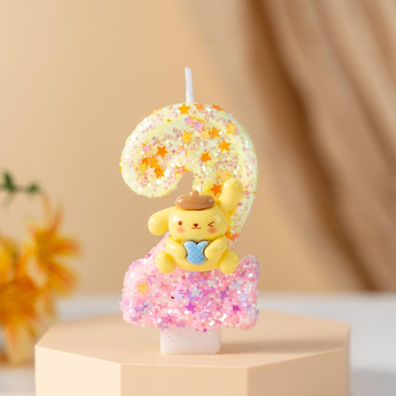 Kreative Bär Digitale Geburtstagskerze Party Szene Layout Requisiten Erstes Jahr Kuchen Dekoration