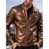 New men's stand-up collar locomotive leather jacket autumn slim-fit short PU leather jacket fashion casual jacket