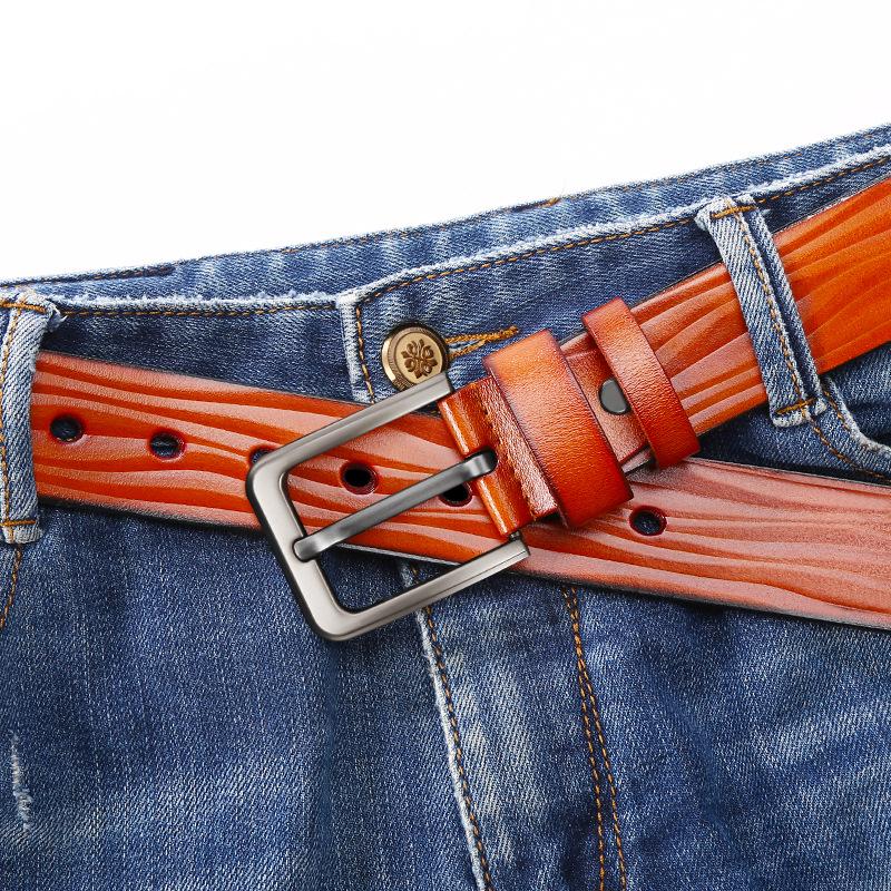 Men's Fashionable Genuine Leather Pin Buckle Belt - Versatile Cowhide Jeans Accessory