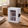 Holz Bücherregal Ornament Drei Regale Mini Schrank Klares Fenster Winziges Bücherregal