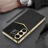 Luxury Plating Leather Case for Samsung Galaxy S26 S25 S24 Ultra Shockproof Soft Edge Protective Cover for Galaxy S26 Ultra Case