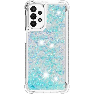 Compatible with Samsung Galaxy A23 5G Case Glitter Cute Clear Phone Case Floating Quicksand Shockproof Protective Bumper Silicone Soft TPU Case for