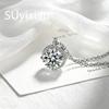 925 Sterling Silver Fashion Temperament Round Zircon Necklace, Birthday Anniversary Wedding Party Gift