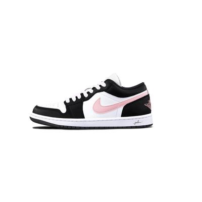 Air Jordan 1 Black Pink Toes Amortecimento, Resistente ao Desgaste Cano Baixo Tênis de Basquete Vintage Unissex Rosa DC0774-101(Team855-)