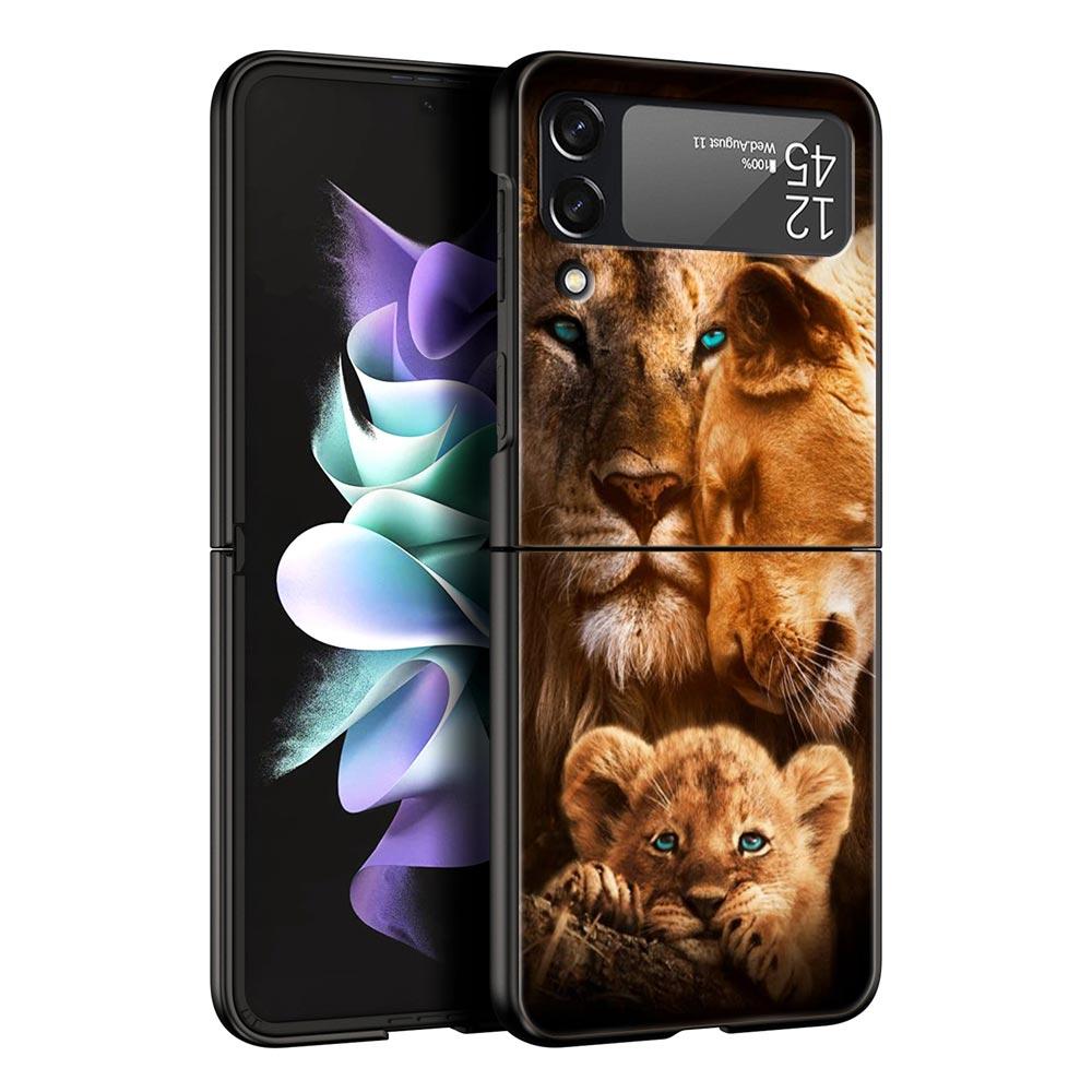 

Жесткий ПК чехол для телефона Samsung Galaxy Z Flip 7 6 5 4 Черная крышка для Galaxy Z Flip 3 Складной Ударопрочный The Lion Fundas Capas Z Flip 4