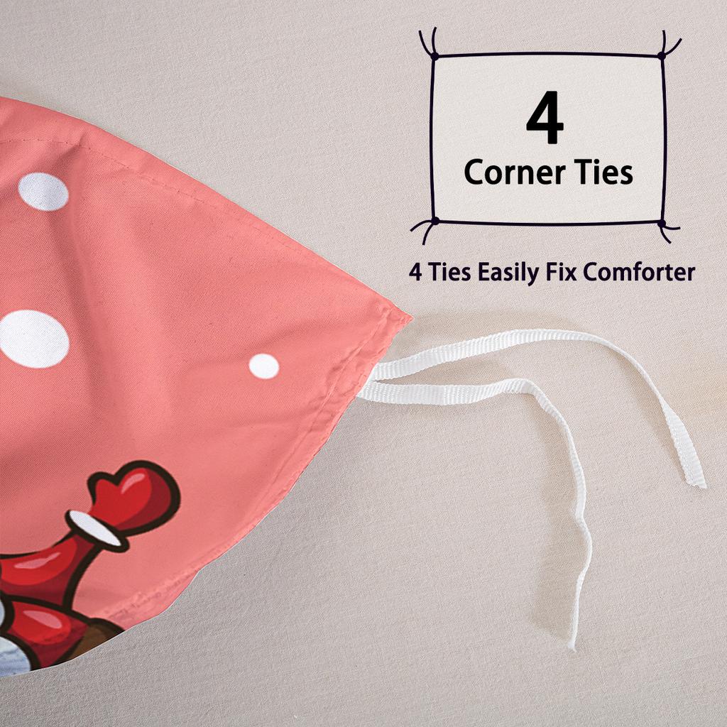 3pcs/set Christmas Reindeer Snowman Bedding Set Includes 1 Duvet Cover And 2 Pillowcases Soft And Skin-Friendly