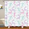 Dinosaur Shower Curtain For Bathroom, Funny Jurassic Dino World Park Shower Curtain Sets Bathtub Decor With Hooks Waterproof