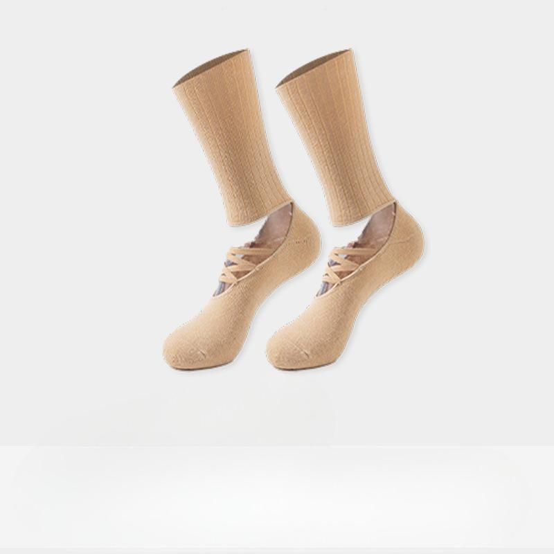 Chaussettes de sol à cerceau antidérapantes pour danse d'intérieur, Pilates, dos nu, yoga pour femmes printemps et automne