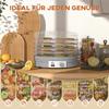 5-tier Food Dehydrator, 245W Dehydrator with Adjustable Temperature Control, Grey