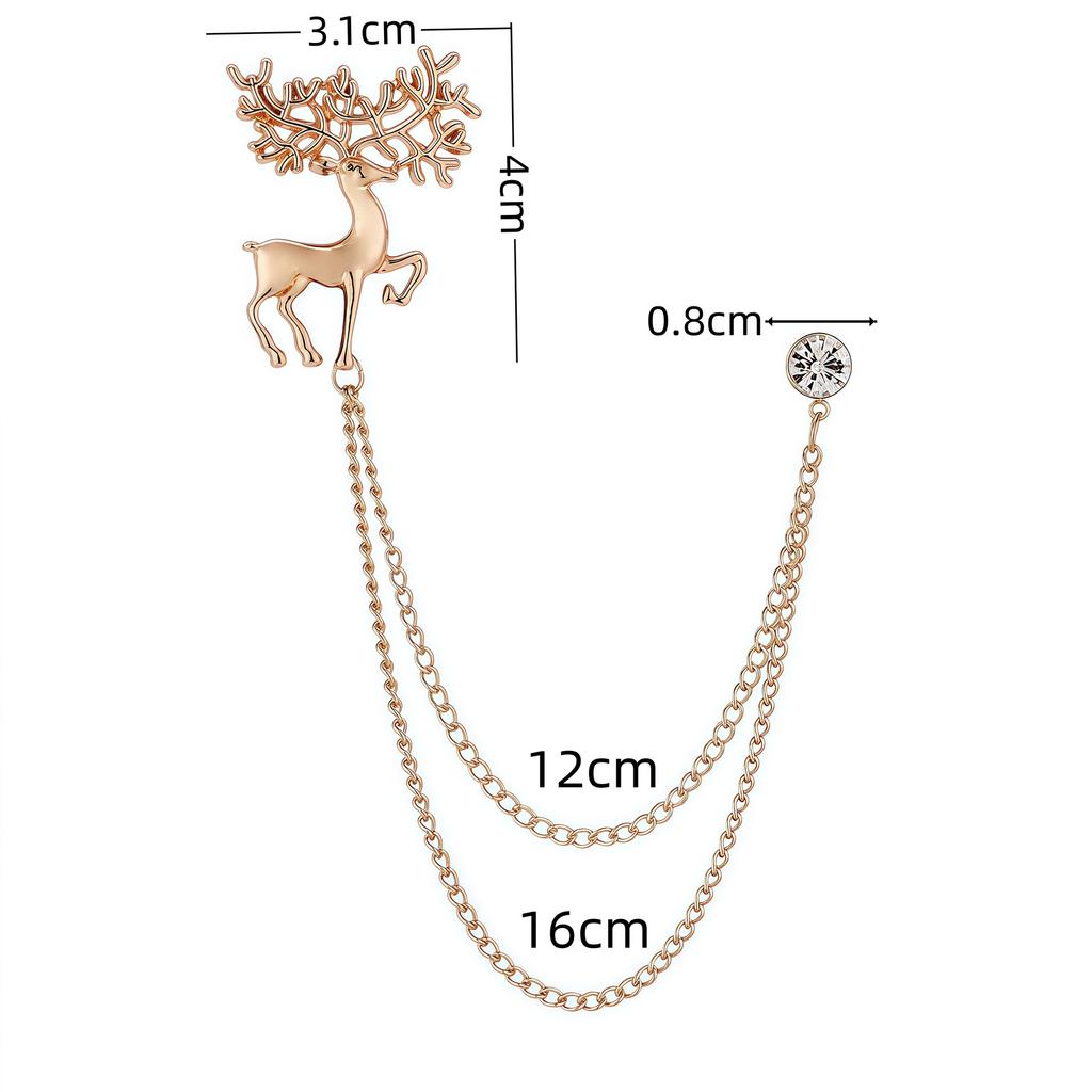 Fashion Metal Rhinestone Brooch for Women and Men Tasse Animal Lapel Pins Eagle Deer Wings Design Collar Pin Jewelry Gifts